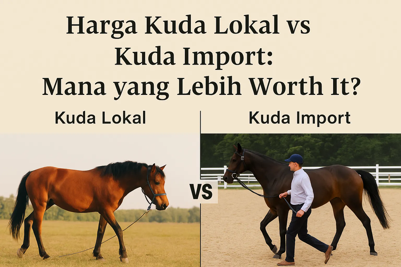 perbandingan kuda lokal vs impor